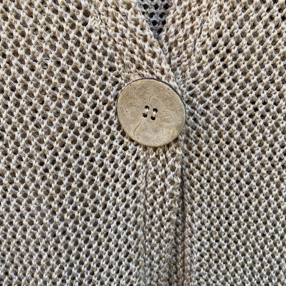 Signature Weekend Tan Loose Knit Cardigan Duster with Pockets - Picture 4 of 9